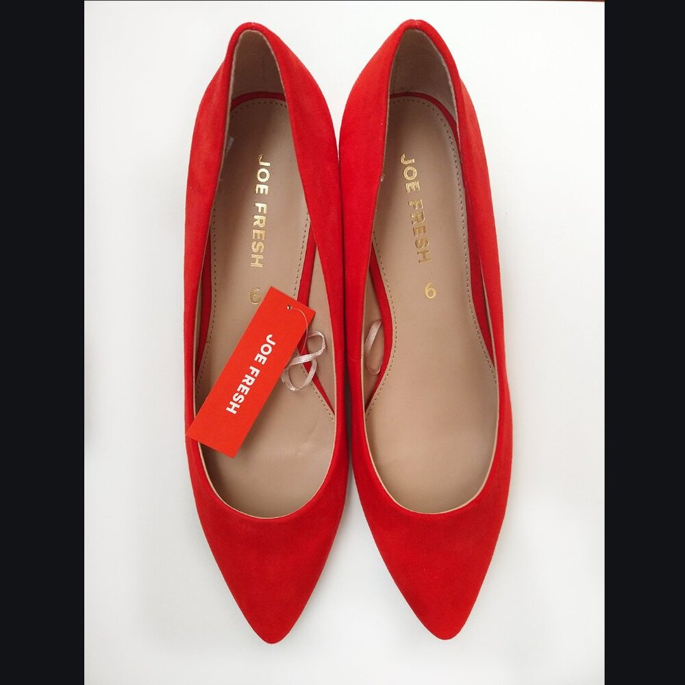 Vibrant Orange Block Heel Shoes, Joe Fresh, Women's 9, NWT